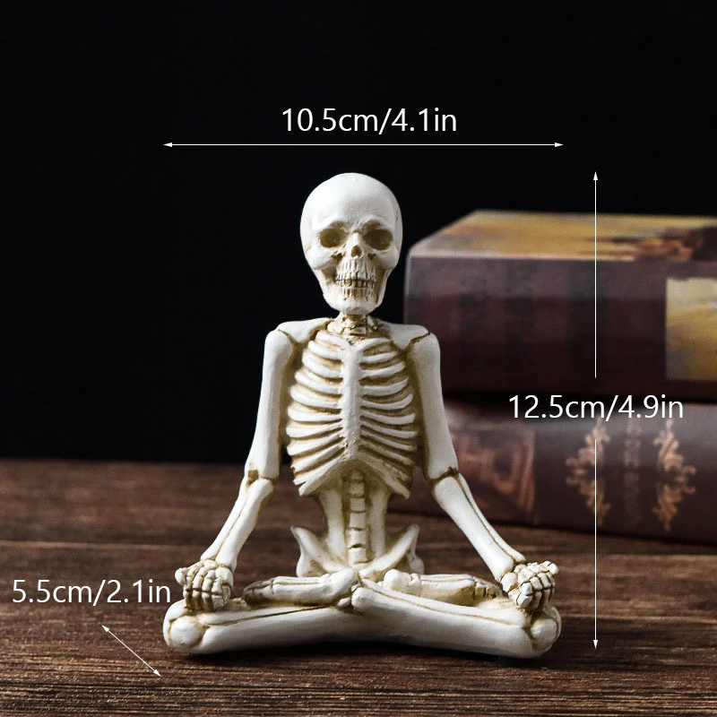 Halloween Horror Desktop Decoration Resin Ornaments Feature Modelling Yoga Skull Skeleton - Image 8