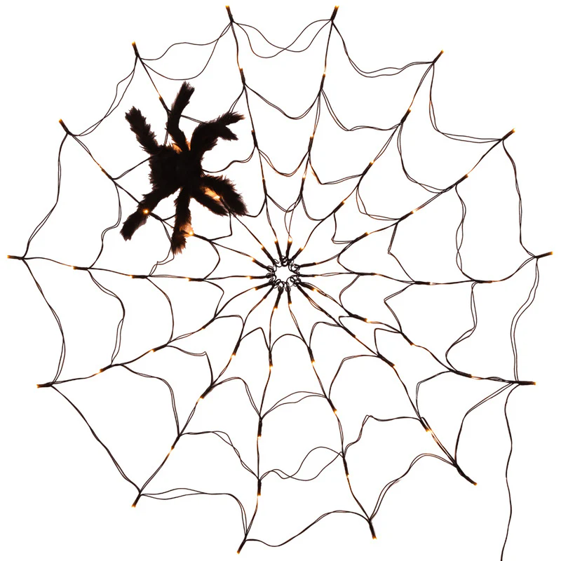 Halloween Led Spider Web String Light 5v Remote Control 8 Modes Net Mesh Decor Led Light - Image 5
