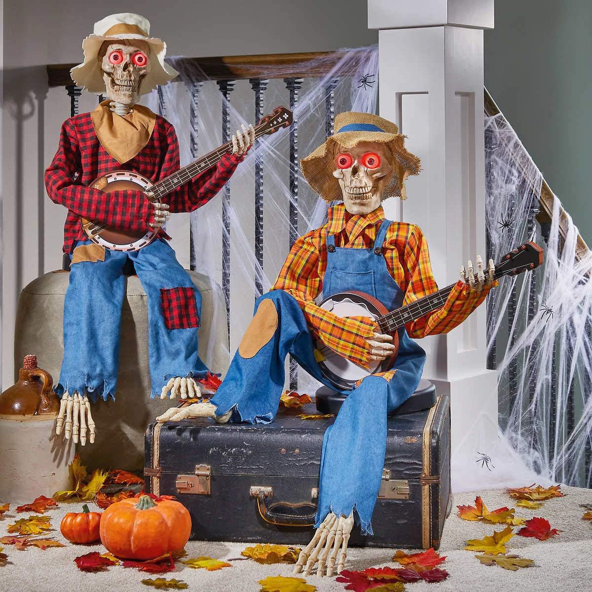 Halloween Luminous Guitarist Skeletons With Light Up Eye Horror Glowing Skeleton - Image 2