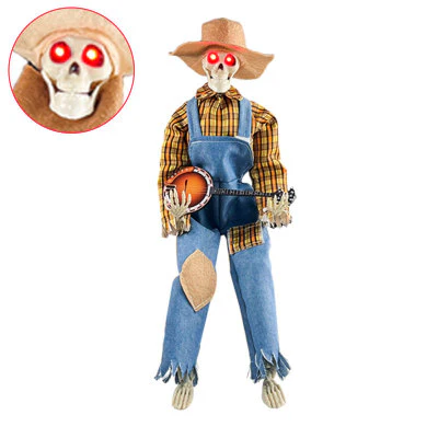 Halloween Luminous Guitarist Skeletons With Light Up Eye Horror Glowing Skeleton - Image 6