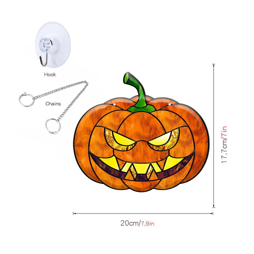 Halloween Pumpkin Bat Ghost Acrylic Hang Decorations - Image 3