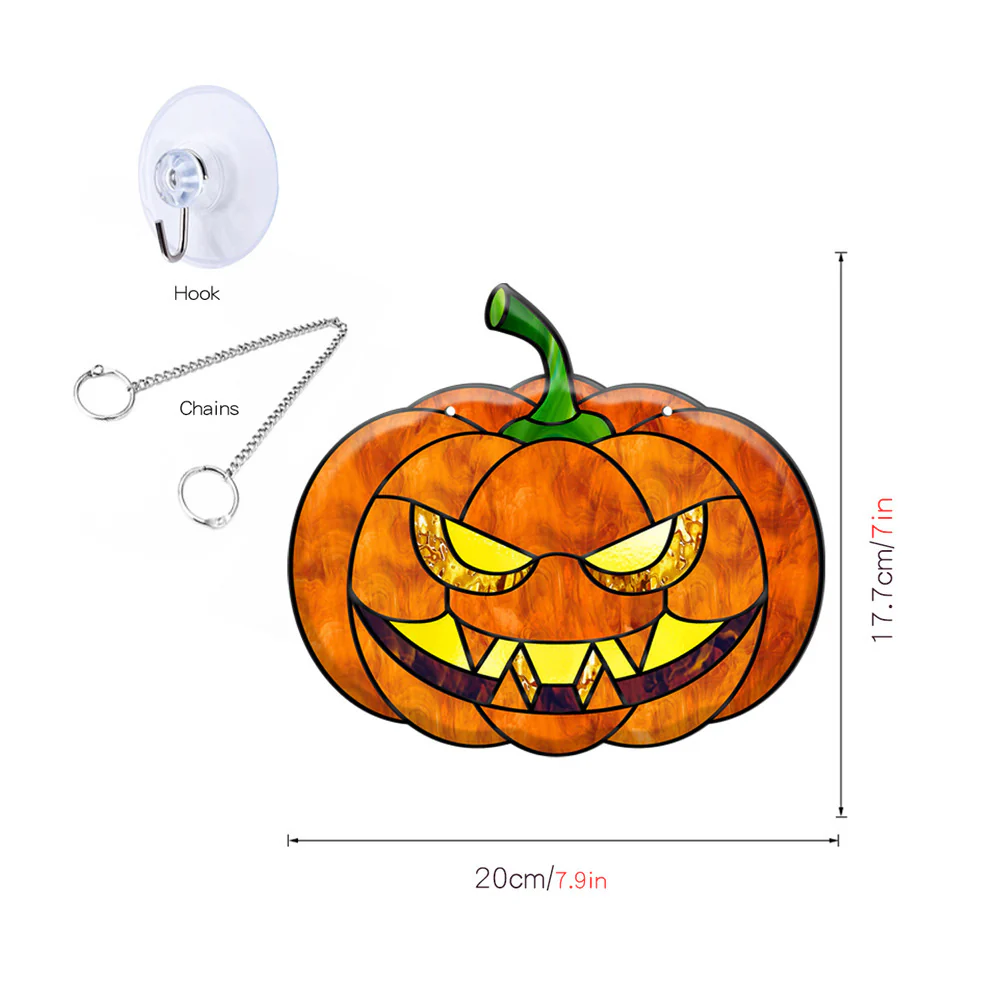 Halloween Pumpkin Bat Ghost Acrylic Hang Decorations - Image 2