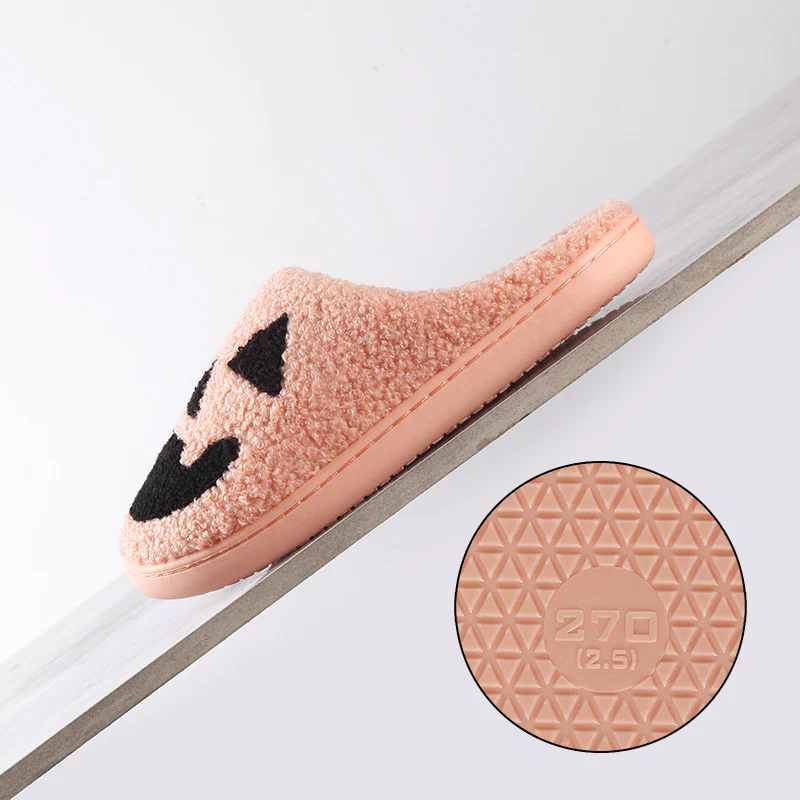 Halloween Pumpkin Cartoon Thermal Winter Cotton Slippers - Image 3