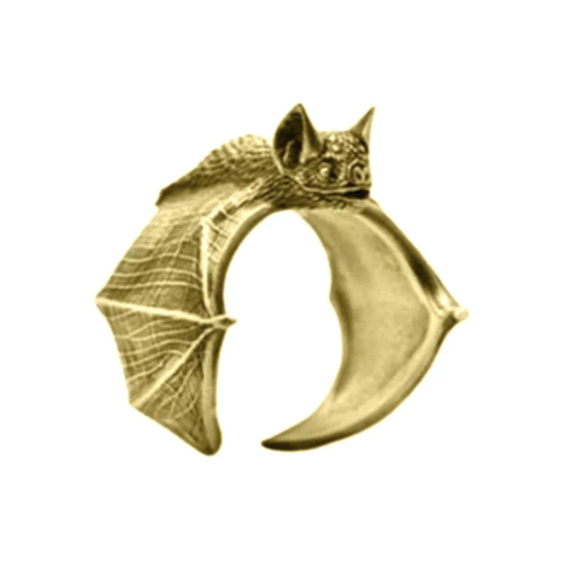 Halloween Rings Men's And Women's Fashion Personality Vintage Bat Ring Cute Jewelry - Image 3