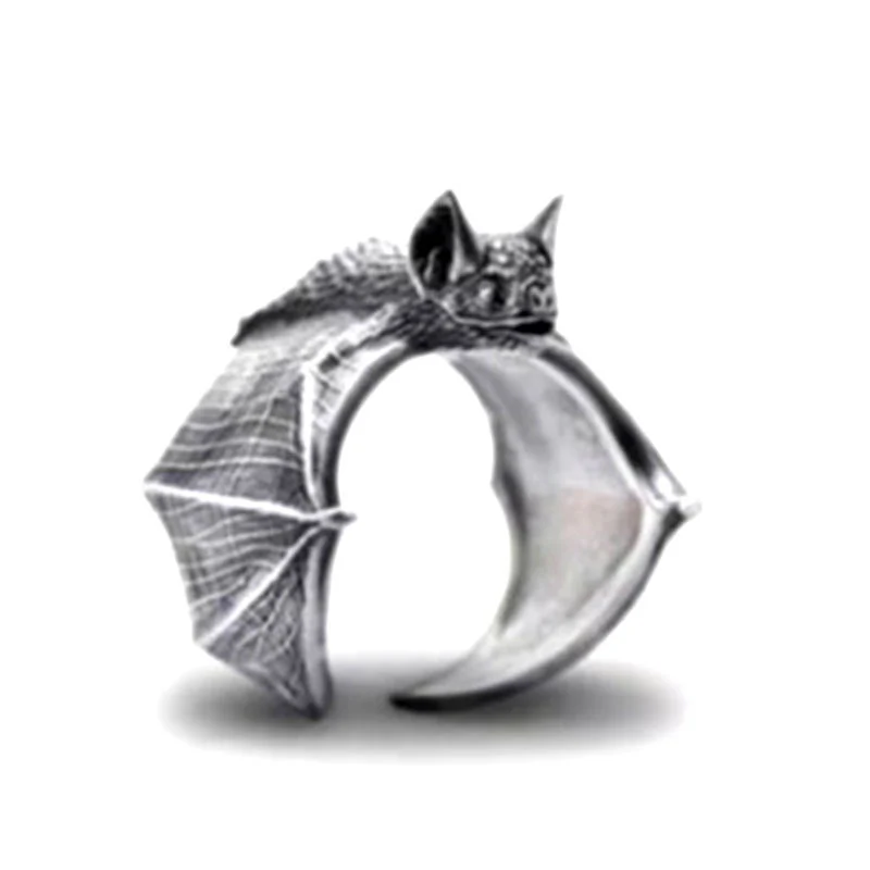 Halloween Rings Men's And Women's Fashion Personality Vintage Bat Ring Cute Jewelry - Image 4
