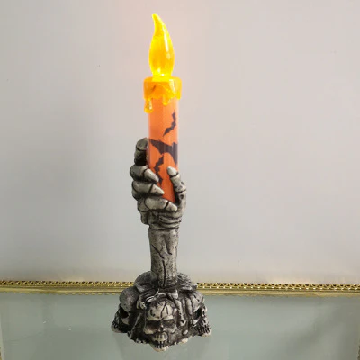 Halloween Skeleton Ghost Holding Candle Light - Image 3