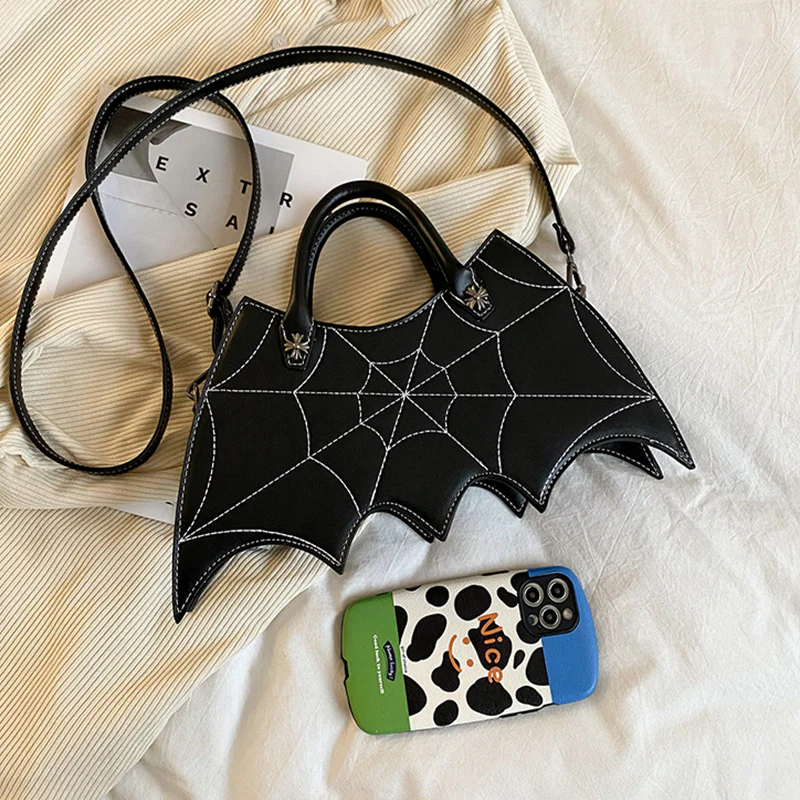 Halloween Spider Web Shape Shoulder Bags Personality Batgirl Tide Pu Handbags Fashoin Messenger Crossbody Bag - Image 10