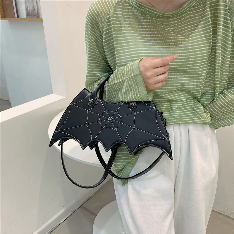 Halloween Spider Web Shape Shoulder Bags Personality Batgirl Tide Pu Handbags Fashoin Messenger Crossbody Bag - Image 4
