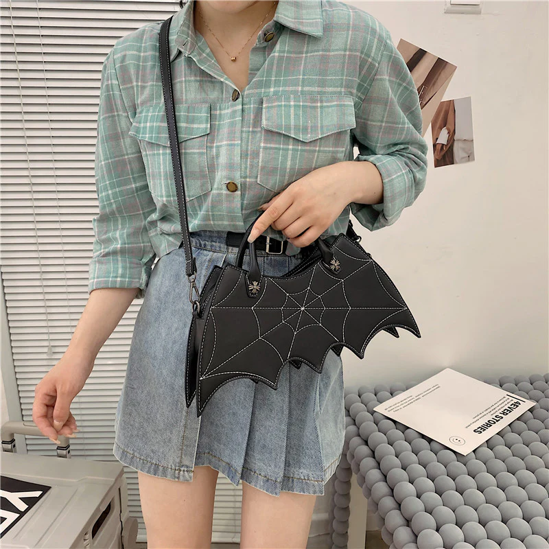 Halloween Spider Web Shape Shoulder Bags Personality Batgirl Tide Pu Handbags Fashoin Messenger Crossbody Bag - Image 7
