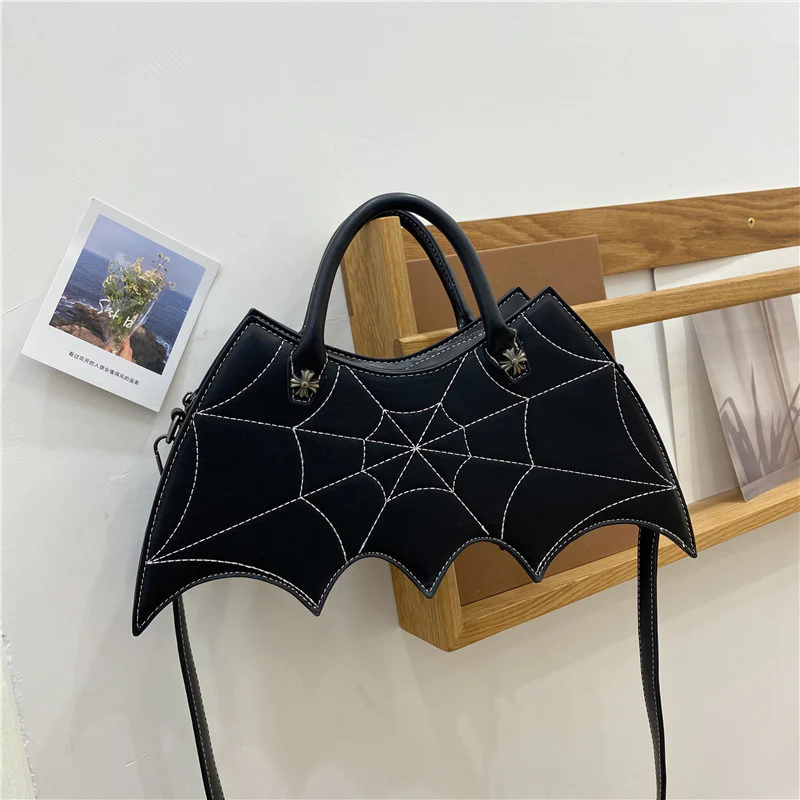 Halloween Spider Web Shape Shoulder Bags Personality Batgirl Tide Pu Handbags Fashoin Messenger Crossbody Bag - Image 8