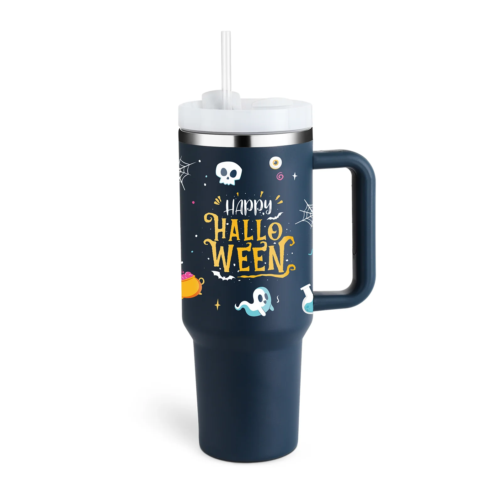 Halloween Thermal Mug 40oz Straw Coffee Insulation Cup With Handle - Image 29