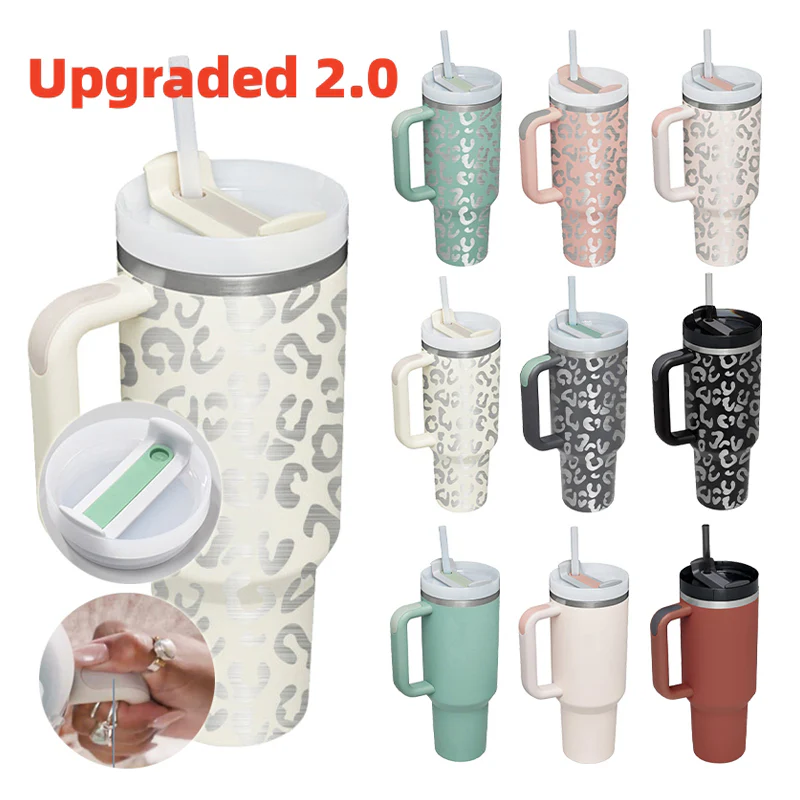 Halloween Thermal Mug 40oz Straw Coffee Insulation Cup With Handle - Image 3