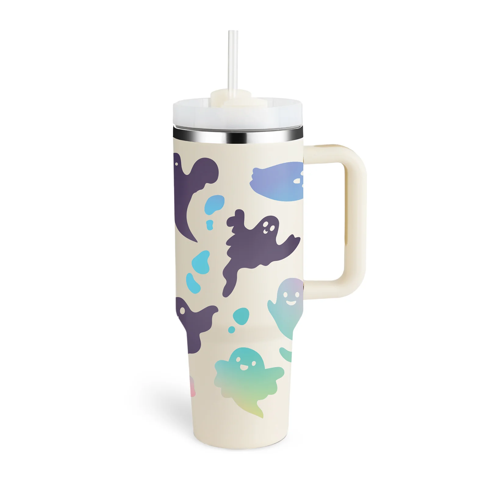 Halloween Thermal Mug 40oz Straw Coffee Insulation Cup With Handle - Image 32