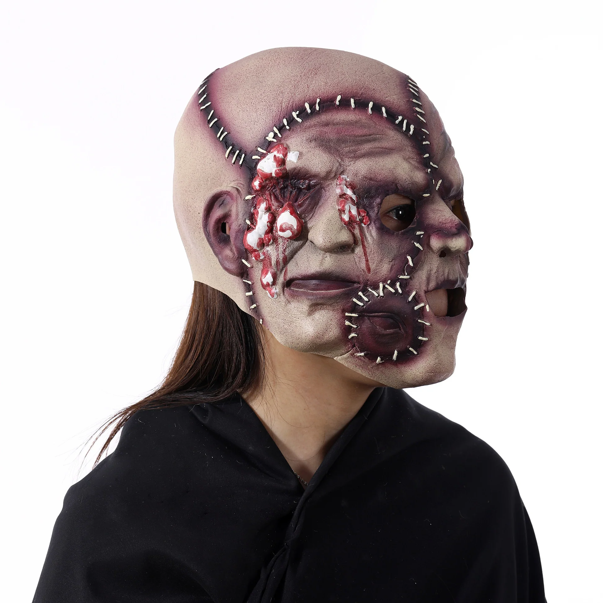 Halloween Three-sided Grimace Horror Mask Cosplay Mask Party Scary Mask Prop - Image 4
