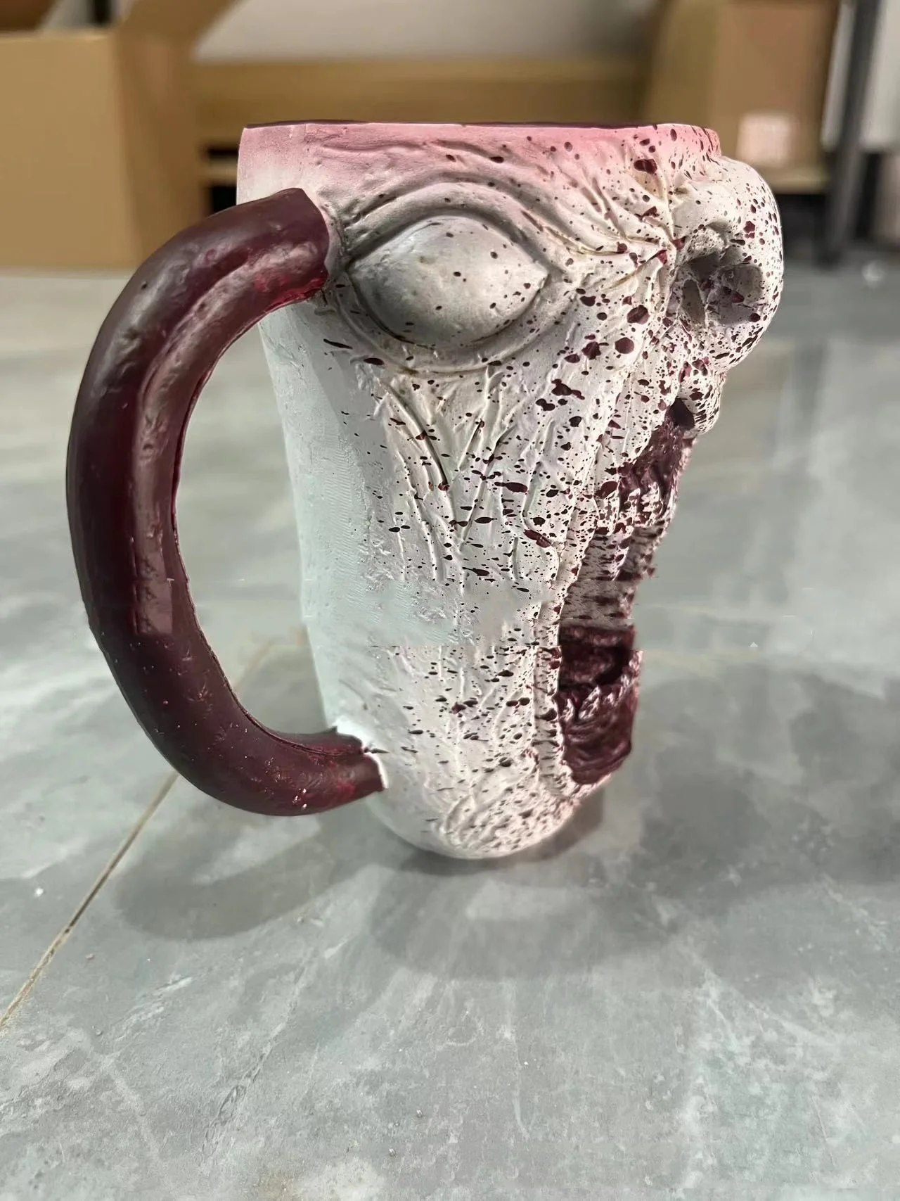 Handmade Gothic Vampire Half Face Mug - Image 3
