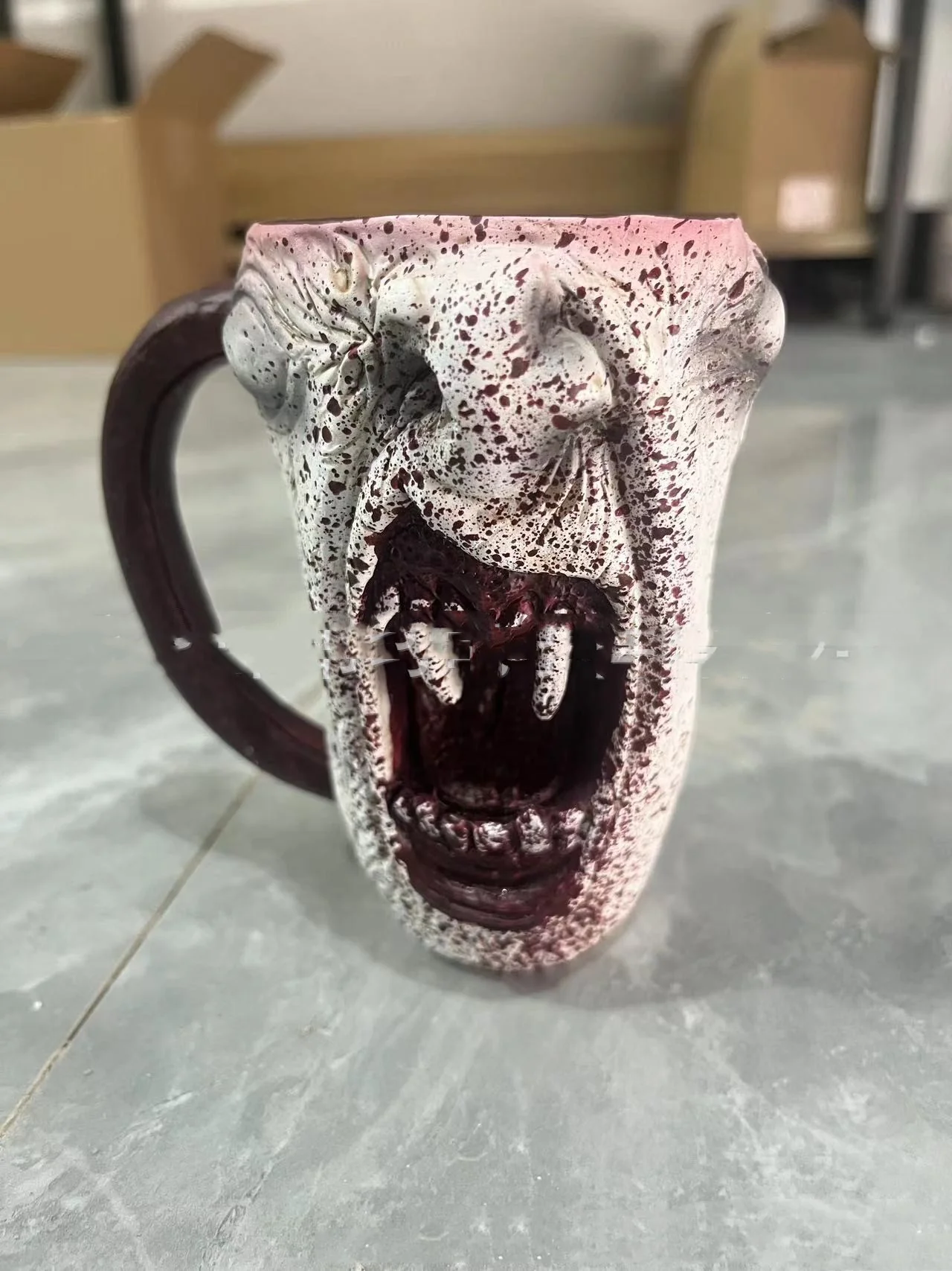 Handmade Gothic Vampire Half Face Mug - Image 4