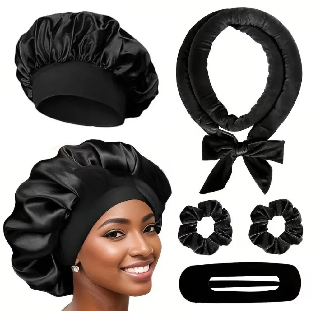 Heatless Hair Curler Set with Optional Bonnet - Image 8