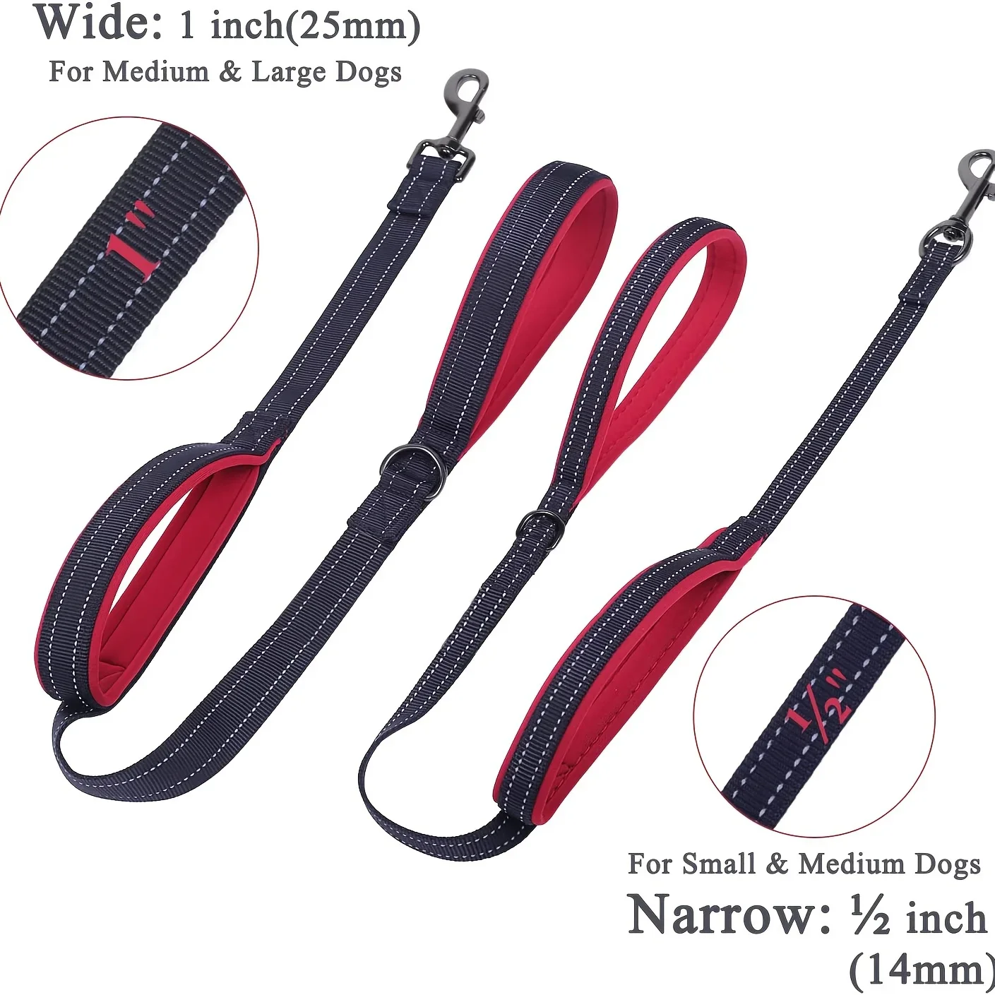 Heavy-Duty Double-Handle Nylon Dog Leash for Training and Control - Image 3