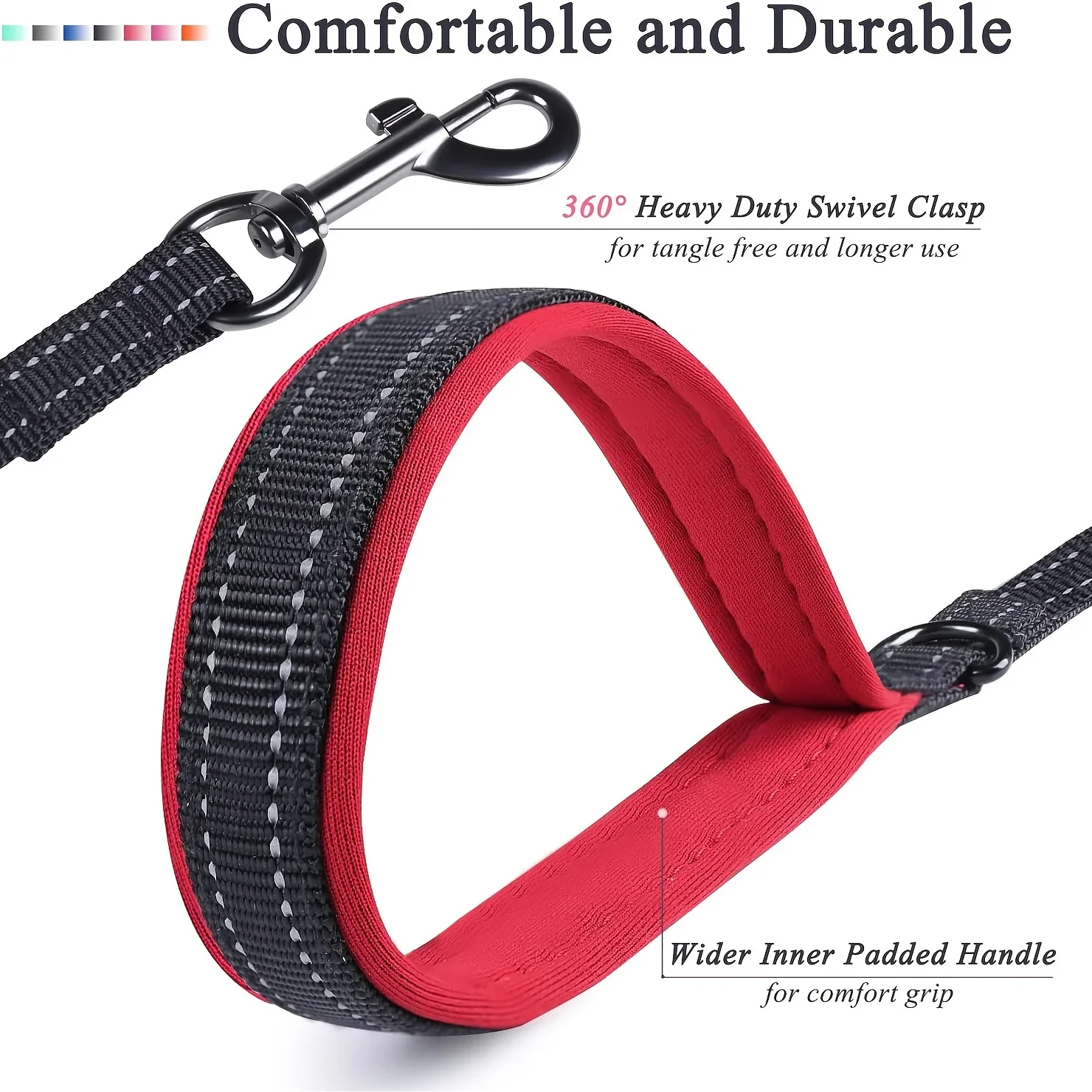 Heavy-Duty Double-Handle Nylon Dog Leash for Training and Control - Image 5