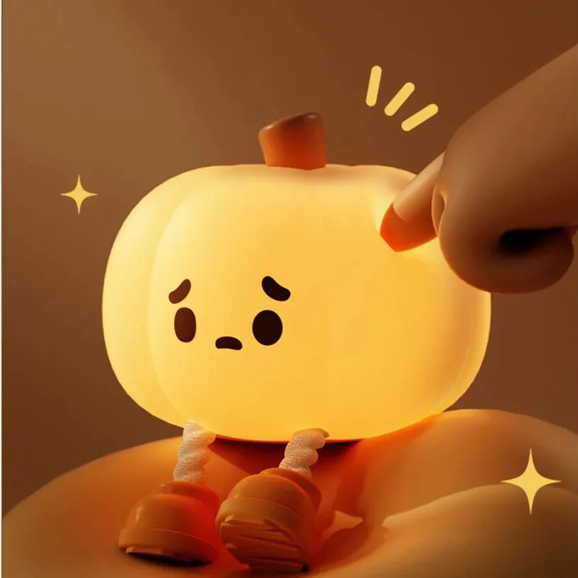 Home Decor Halloween Pumpkin Night Light Cute Soft Silicone Lamp Touch - Image 5