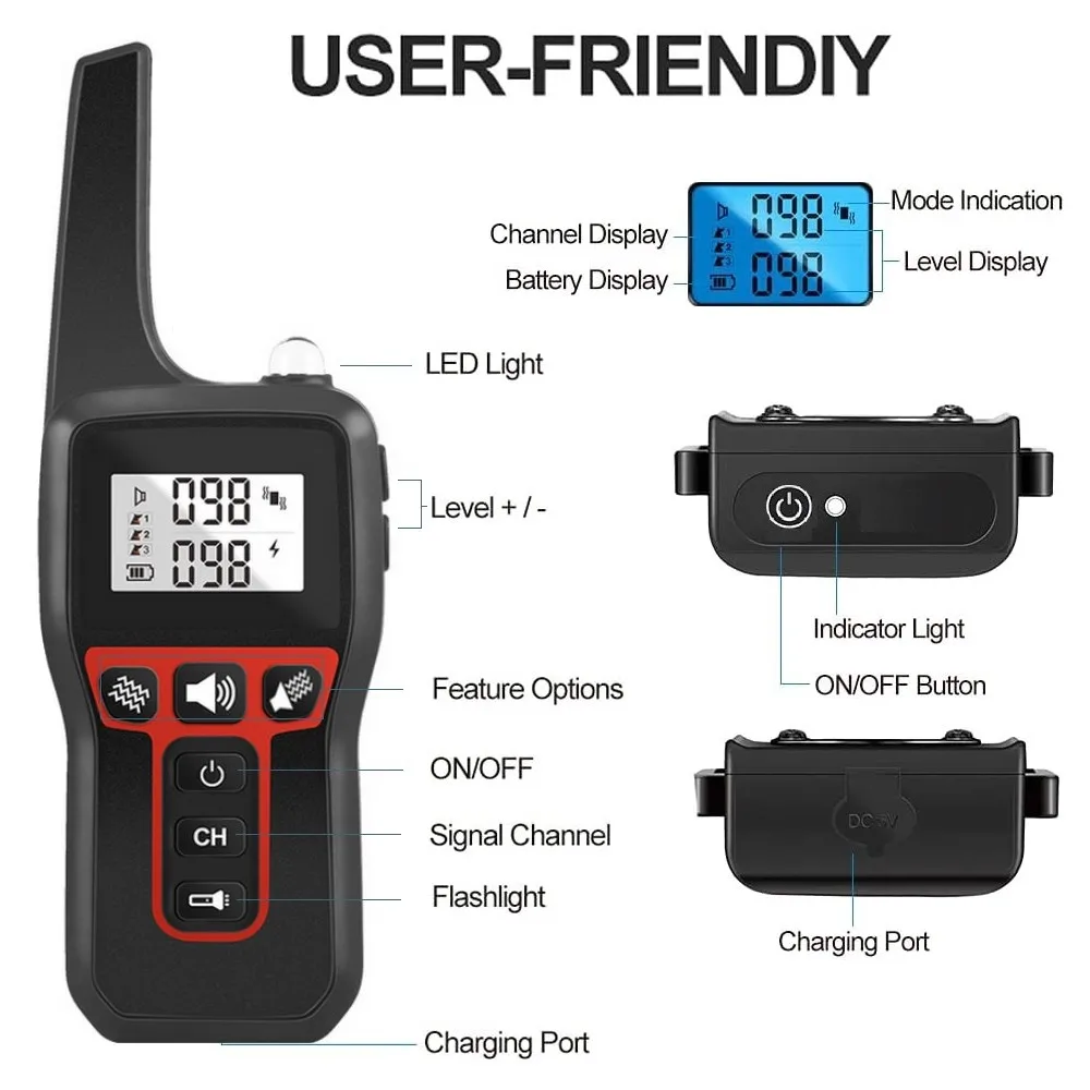 Humane Pet Dog Training Collar with Long-Range Remote - Image 2