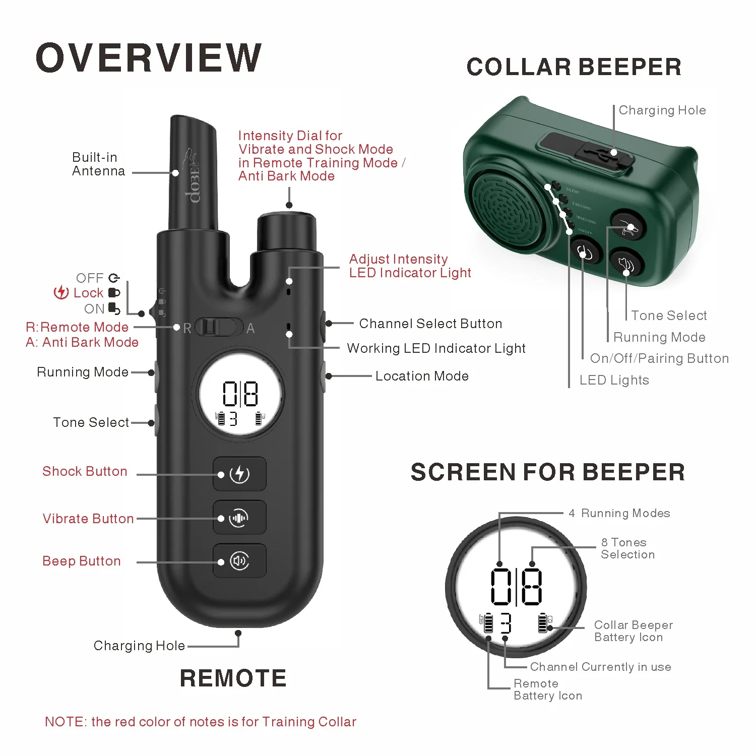 Hunter Dog Training Collar with Beeper - Image 3