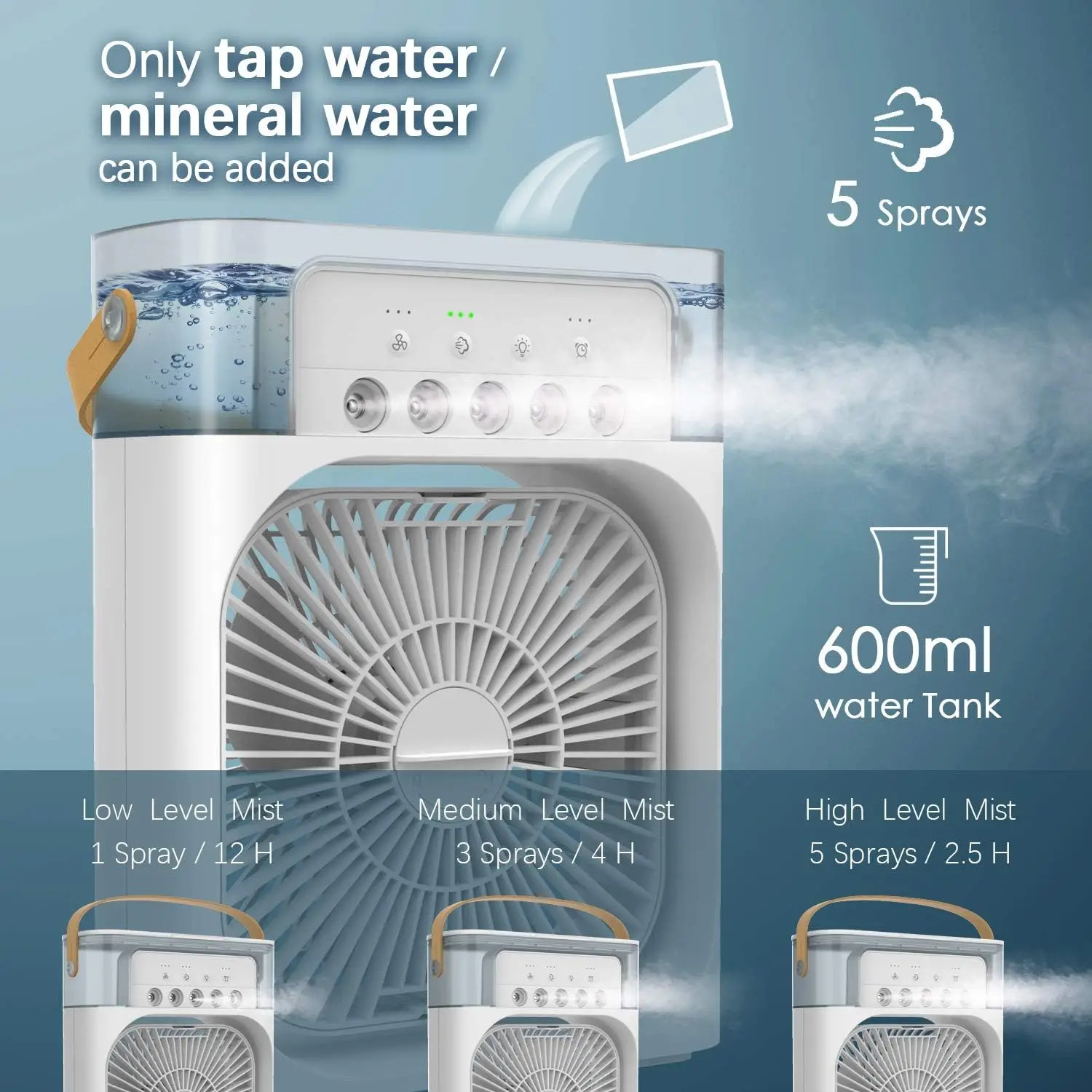 HydroCool Portable Humidifier Fan Air Conditioner - Image 5