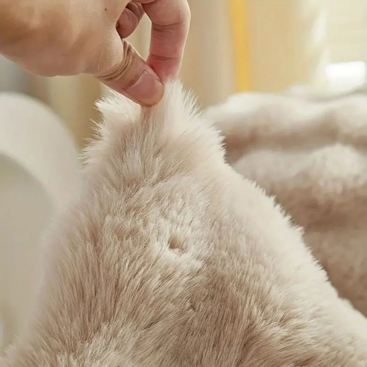 Imitation Fur Recliner Sofa Cover: Luxurious Protector for Armchairs and Modular Sofas - Image 3