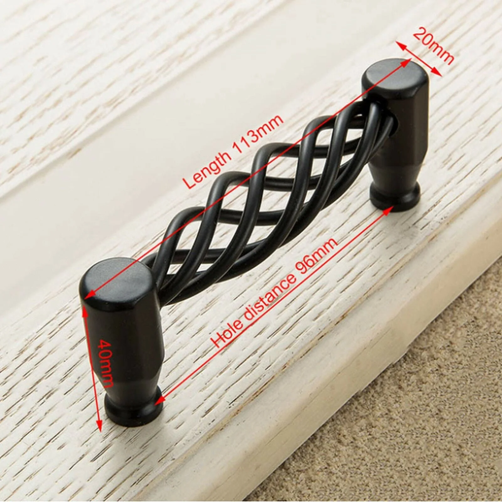 Kitchen Cabinet Door Handles Cupboard Drawer Black Handles Furniture - Image 11