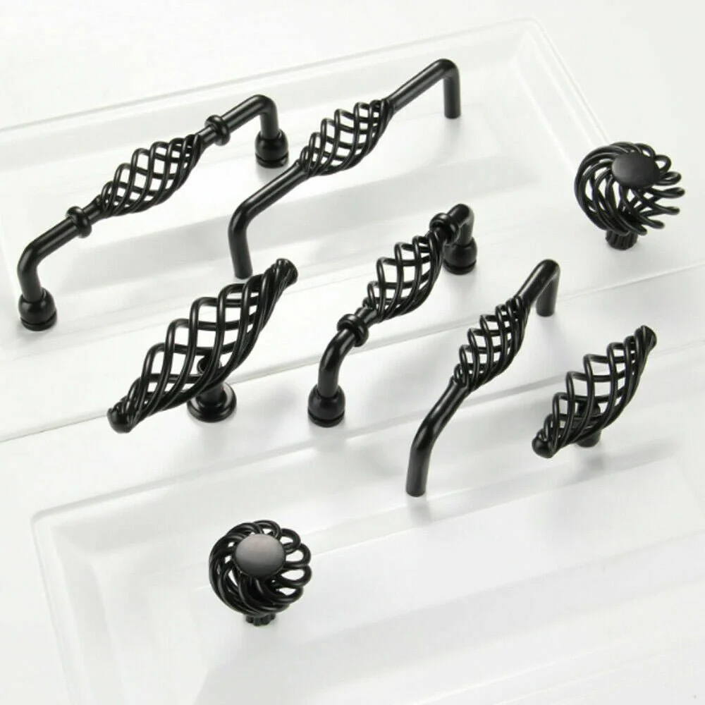Kitchen Cabinet Door Handles Cupboard Drawer Black Handles Furniture - Image 2