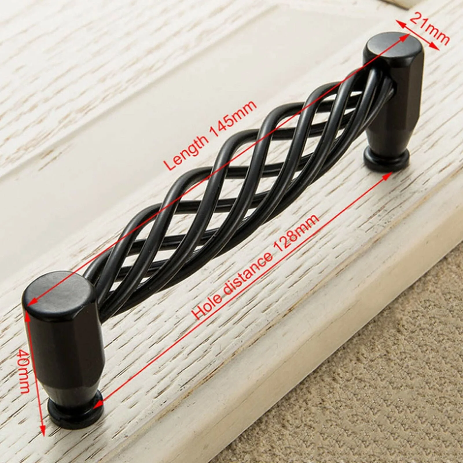 Kitchen Cabinet Door Handles Cupboard Drawer Black Handles Furniture - Image 8