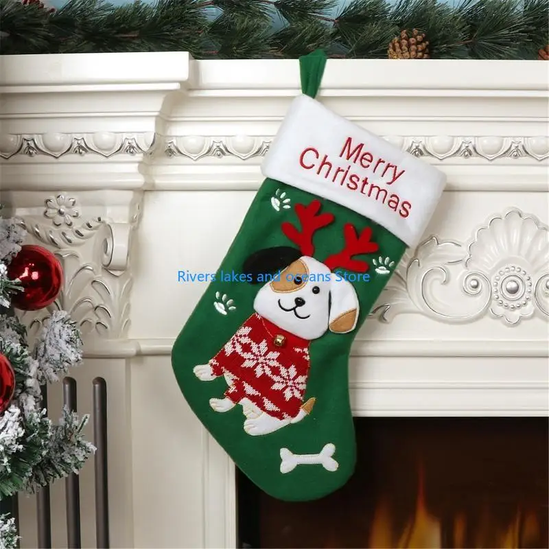 Large 3D Christmas Stockings – 15" Cartoon Animal Design - Image 2