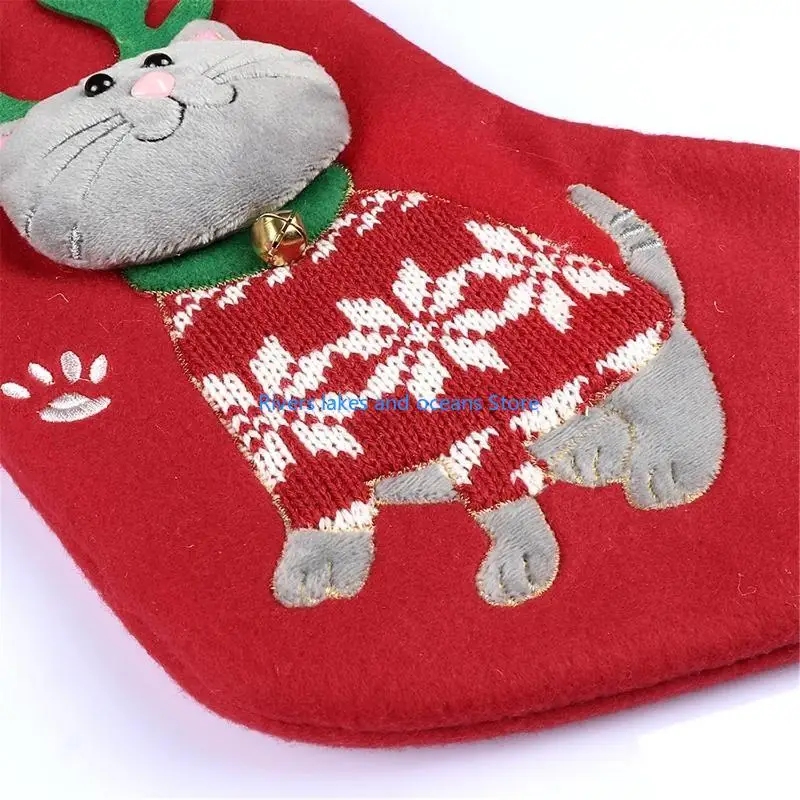Large 3D Christmas Stockings – 15" Cartoon Animal Design - Image 5