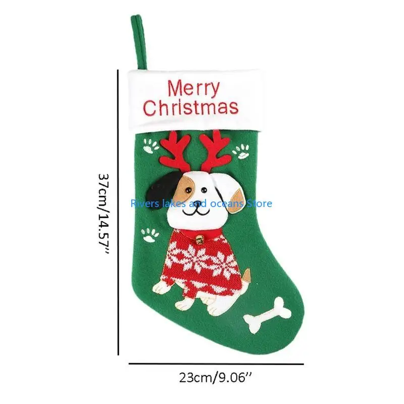 Large 3D Christmas Stockings – 15" Cartoon Animal Design - Image 6