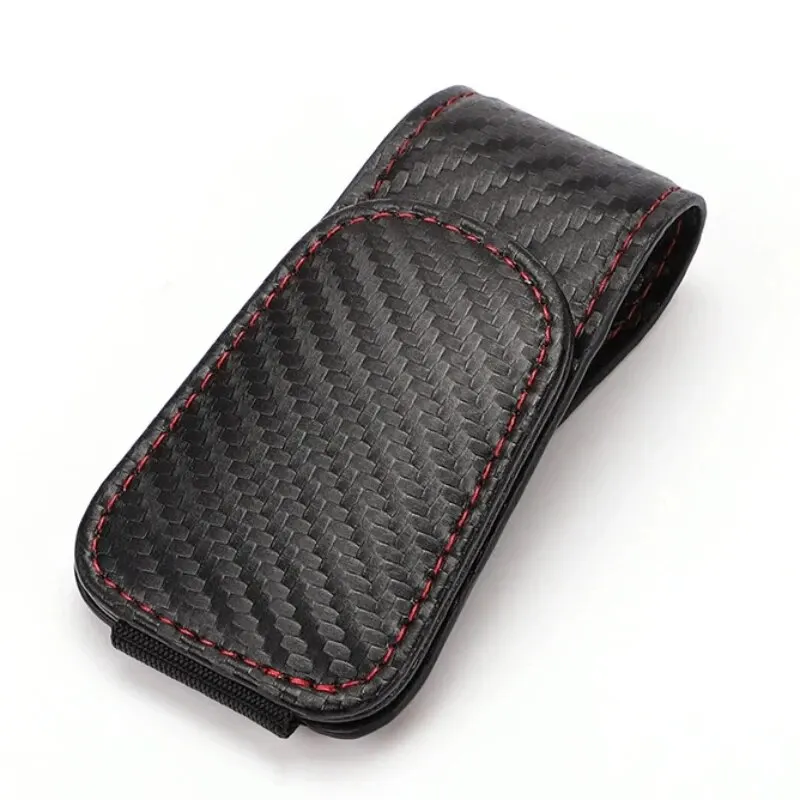 Leather Car Sun Visor Eyeglass Holder with Magnetic Closure - Image 10