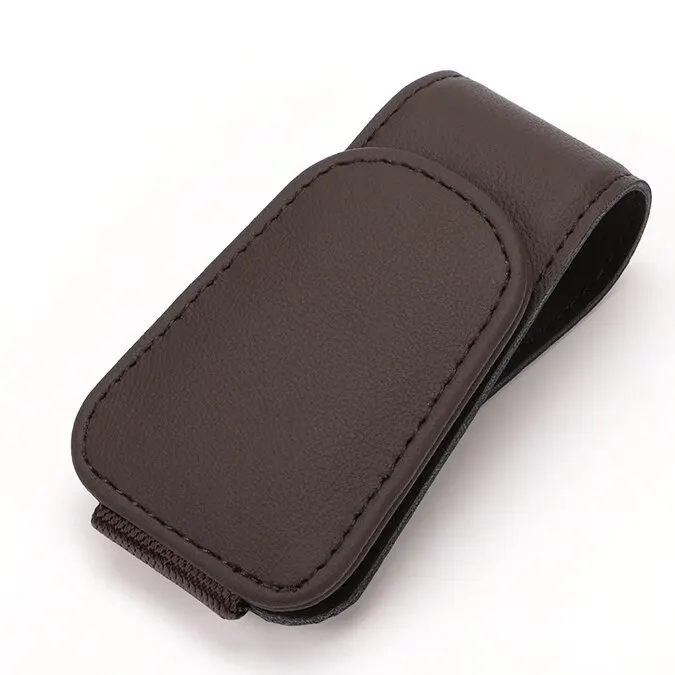 Leather Car Sun Visor Eyeglass Holder with Magnetic Closure - Image 12