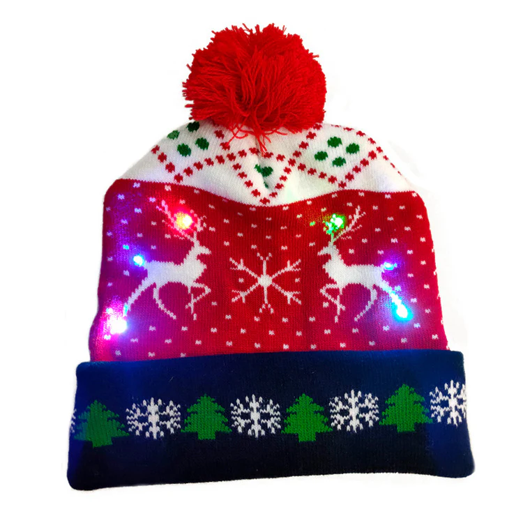 LED Christmas Hat Sweater Knitted Beanie - Image 5