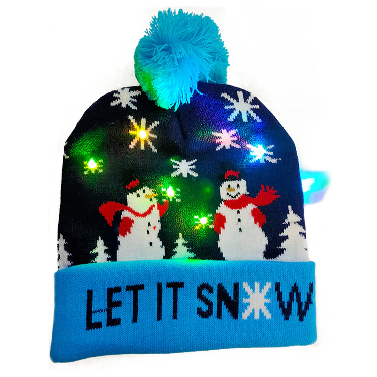 LED Christmas Hat Sweater Knitted Beanie - Image 6