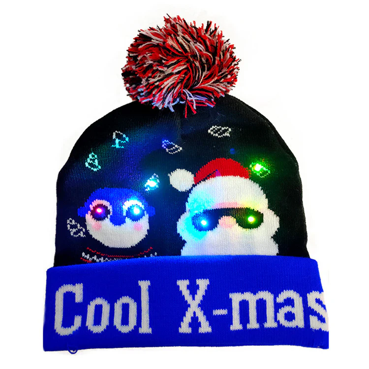 LED Christmas Hat Sweater Knitted Beanie - Image 8