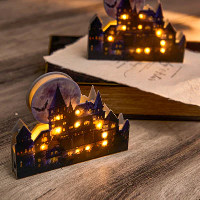 Luminous Halloween Haunted Mansion House LED Desktop Ornament Party Decoration - Image 3