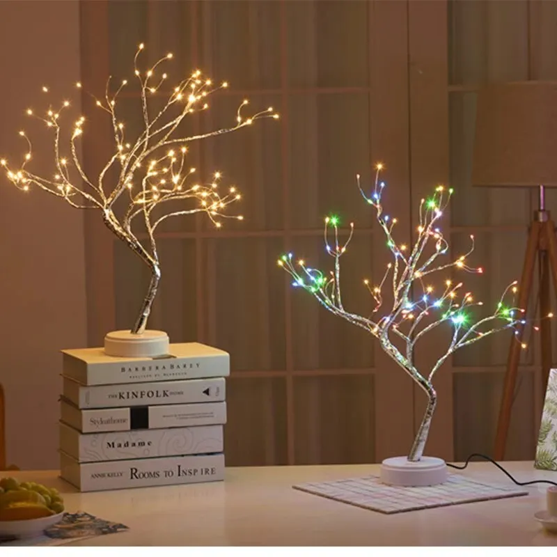 LED Table Lamp Tree USB/AA Battery Powered Bedroom Study Decorative Desk Indoor Night Lamp - Image 3