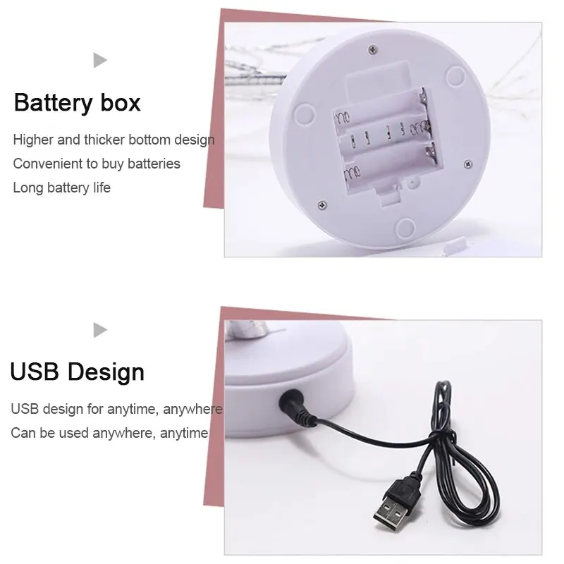 LED Table Lamp Tree USB/AA Battery Powered Bedroom Study Decorative Desk Indoor Night Lamp - Image 5