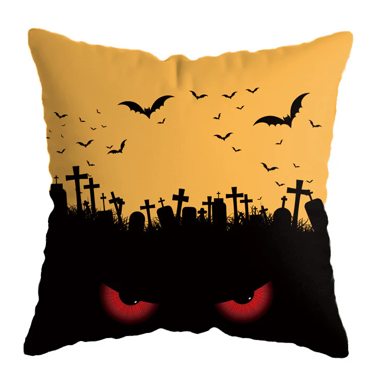 Halloween theme Linen Skull Throw Pillow Cover - Image 10