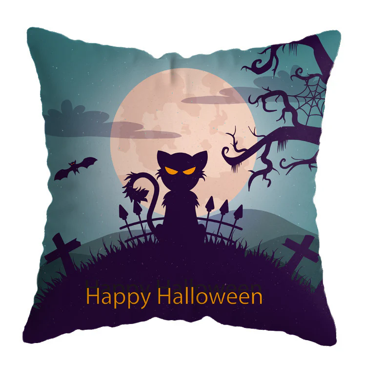 Halloween theme Linen Skull Throw Pillow Cover - Image 12