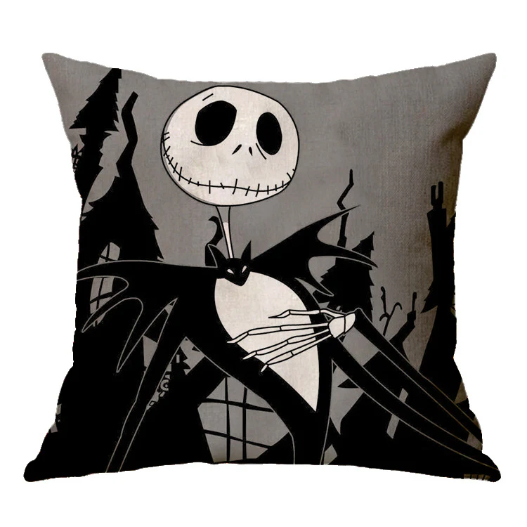 Halloween theme Linen Skull Throw Pillow Cover - Image 14