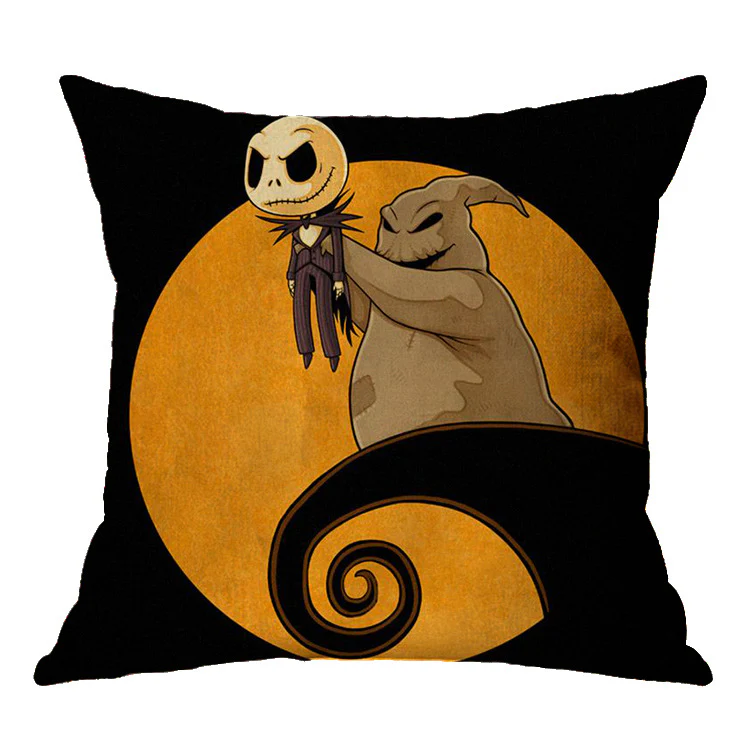 Halloween theme Linen Skull Throw Pillow Cover - Image 15