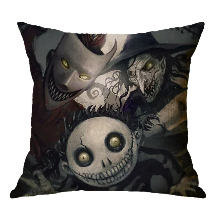 Halloween theme Linen Skull Throw Pillow Cover - Image 17