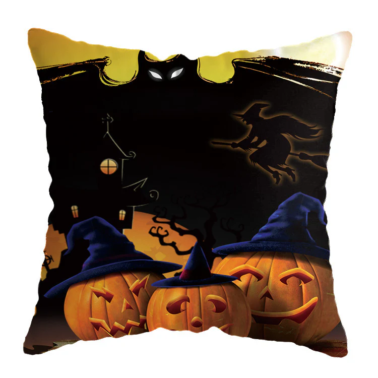 Halloween theme Linen Skull Throw Pillow Cover - Image 19