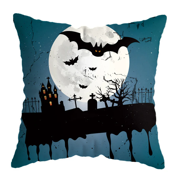 Halloween theme Linen Skull Throw Pillow Cover - Image 22