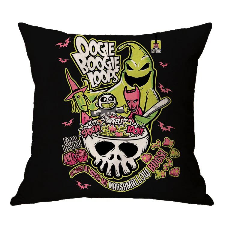 Halloween theme Linen Skull Throw Pillow Cover - Image 27